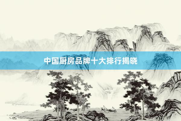 中国厨房品牌十大排行揭晓