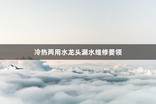 冷热两用水龙头漏水维修要领