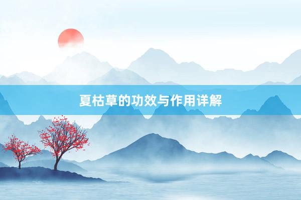 夏枯草的功效与作用详解